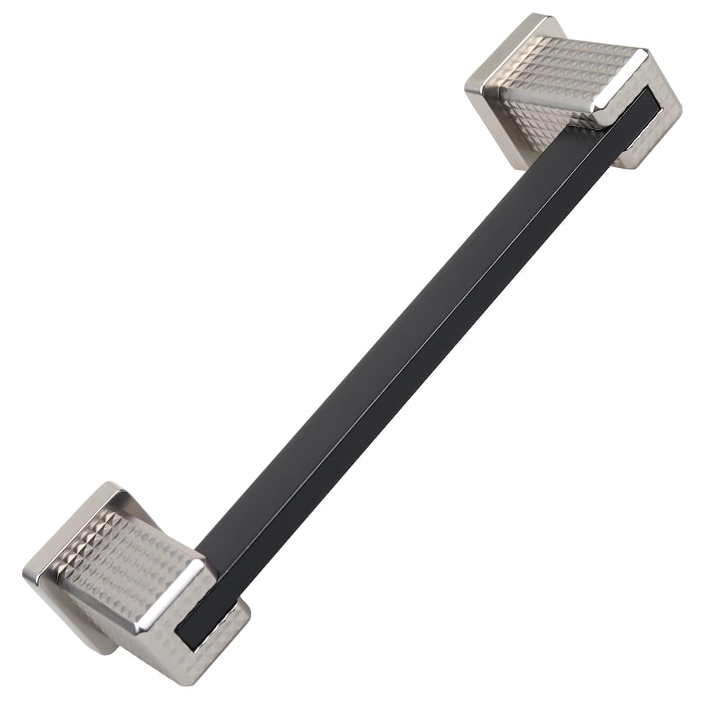 5 in. Center Modern Flat Embossed Matte Black Cabinet Pulls (5-Pack)