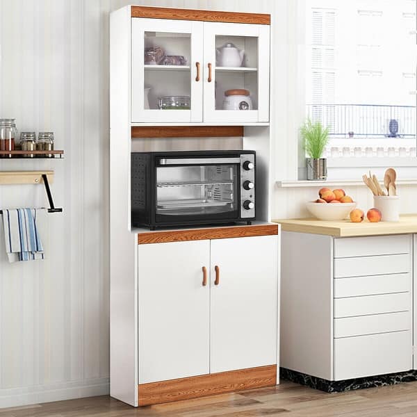 Tall Shelves Microwave Cart Stand Kitchen Storage Cabinet Tall Shelves Microwave Cart Stand