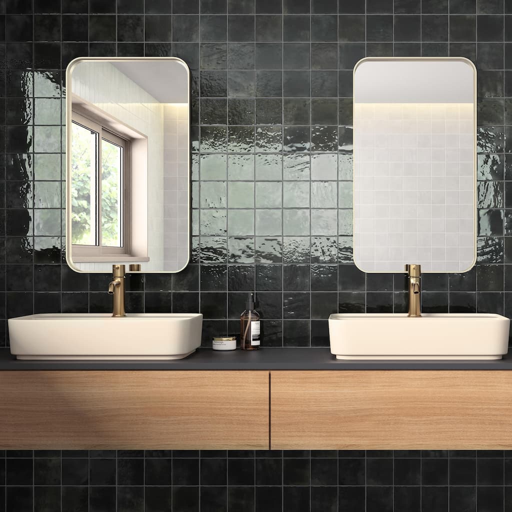 Merola Tile Menorca Forest Black 4" x 4" Ceramic Wall Tile