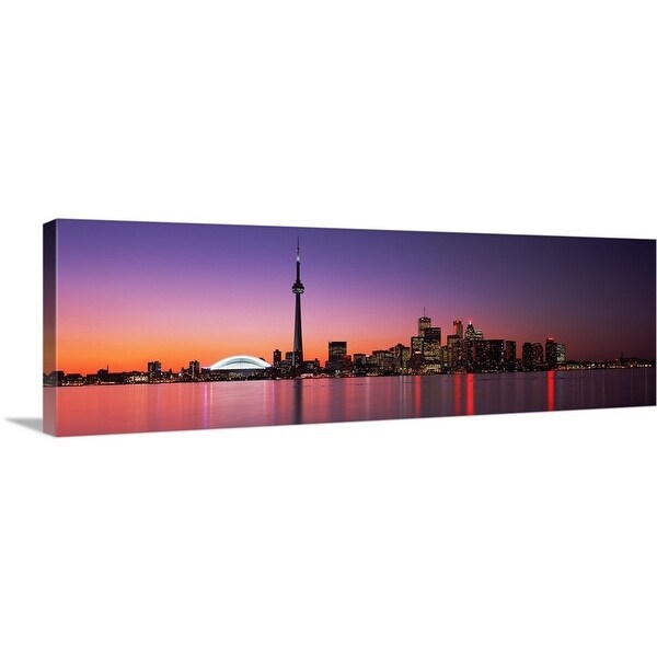Premium Thick Wrap Canvas Entitled Reflection Of Buildings In Water Cn Tower Toronto Ontario Canada Multi Color