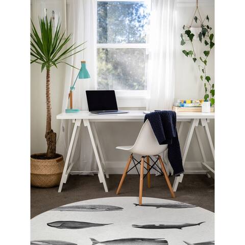 WHALES CHARCOAL Office Mat By Becky Bailey