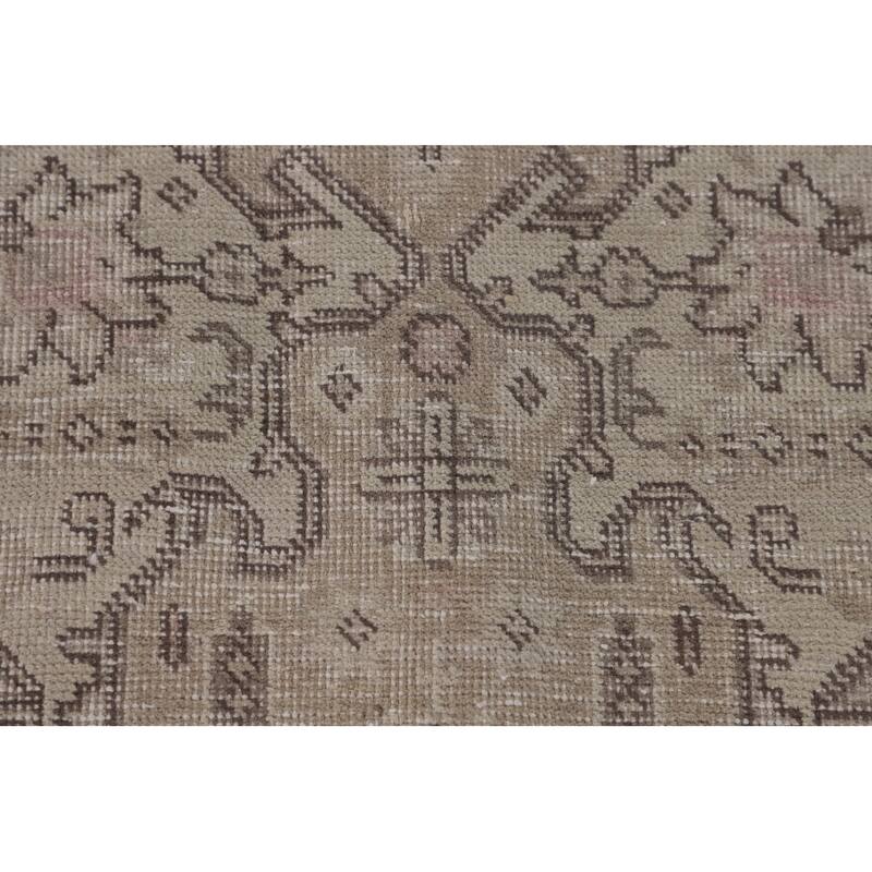 Distressed Tabriz Living Room Rug Handmade Wool Carpet - 6'5"x 9'4"
