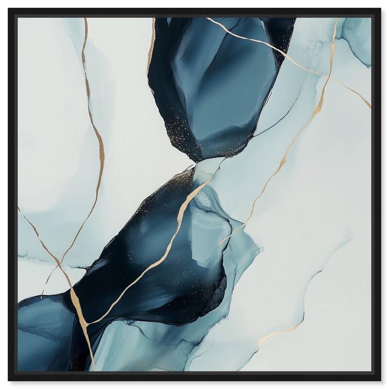 Cerulean Flow III Canvas by Art Remedy - 12" x 12" - Black