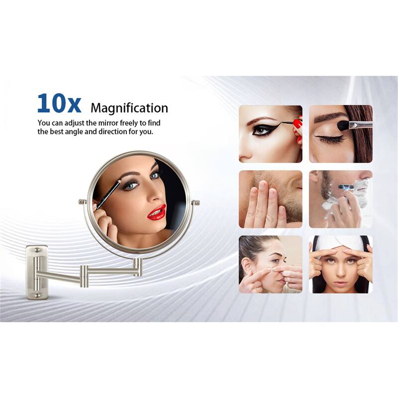 10x/1x Double-Side Wall Mounted Magnifying Mirror