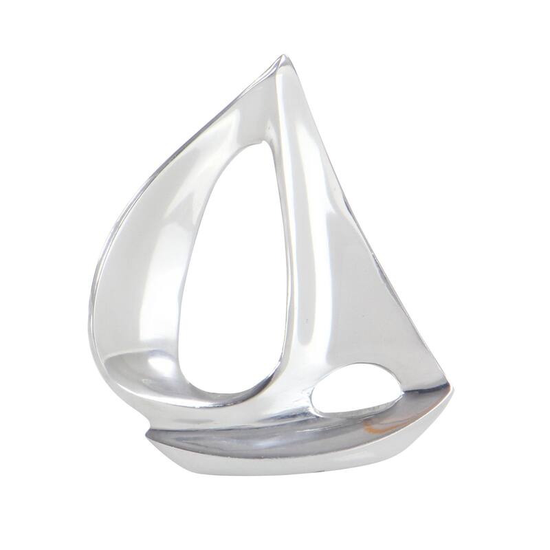 Aluminum Metal Sail Boat Decorative Sculpture - Set of 3 Silver - Roche River Decor