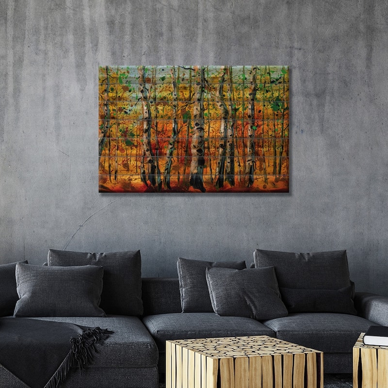 Birch Forest VIII Print On Wood by Willson Lau - Multi-Color