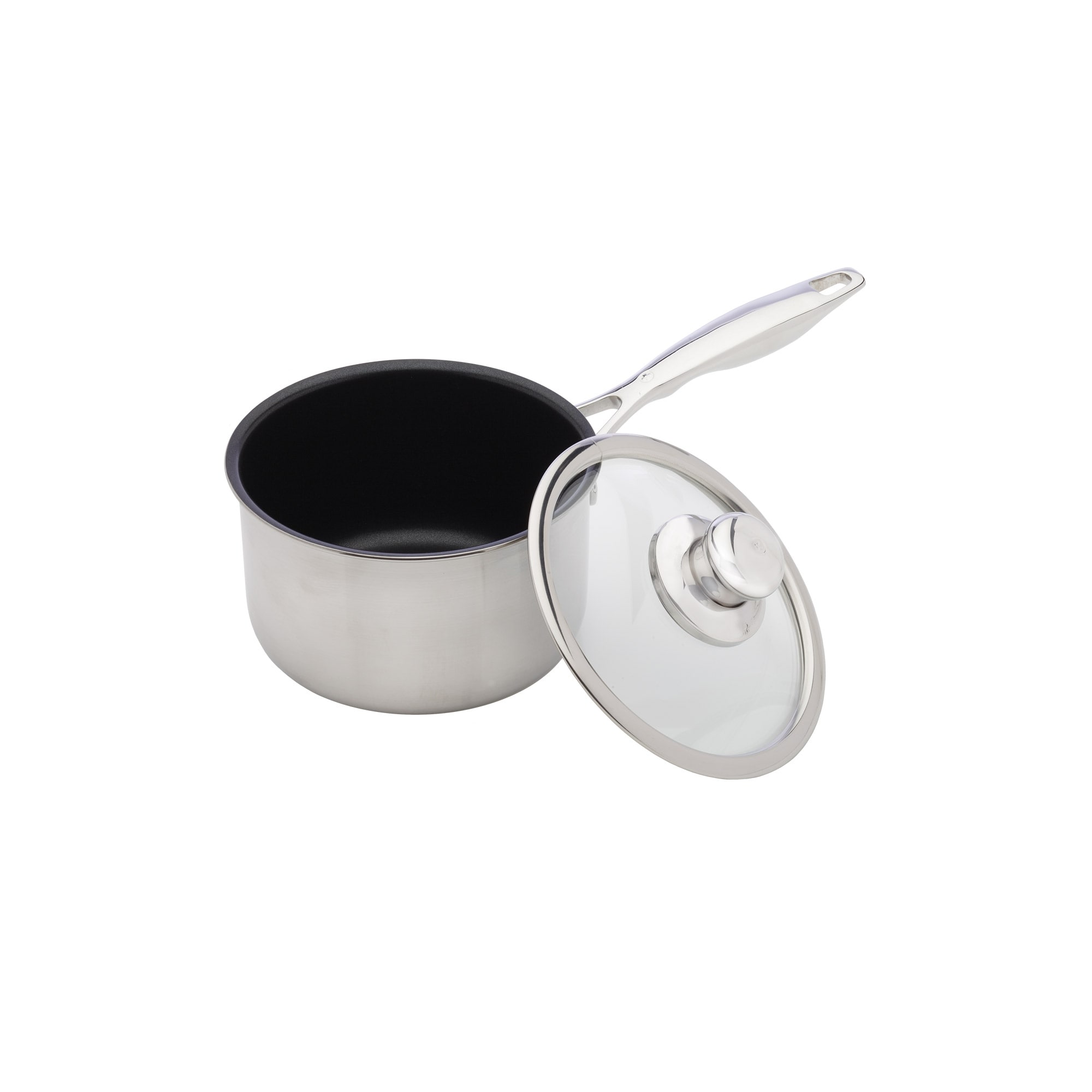 Swiss Diamond 2L 16cm (2.1 Quart 6.3 Inch) Nonstick Clad Induction Saucepan With Lid