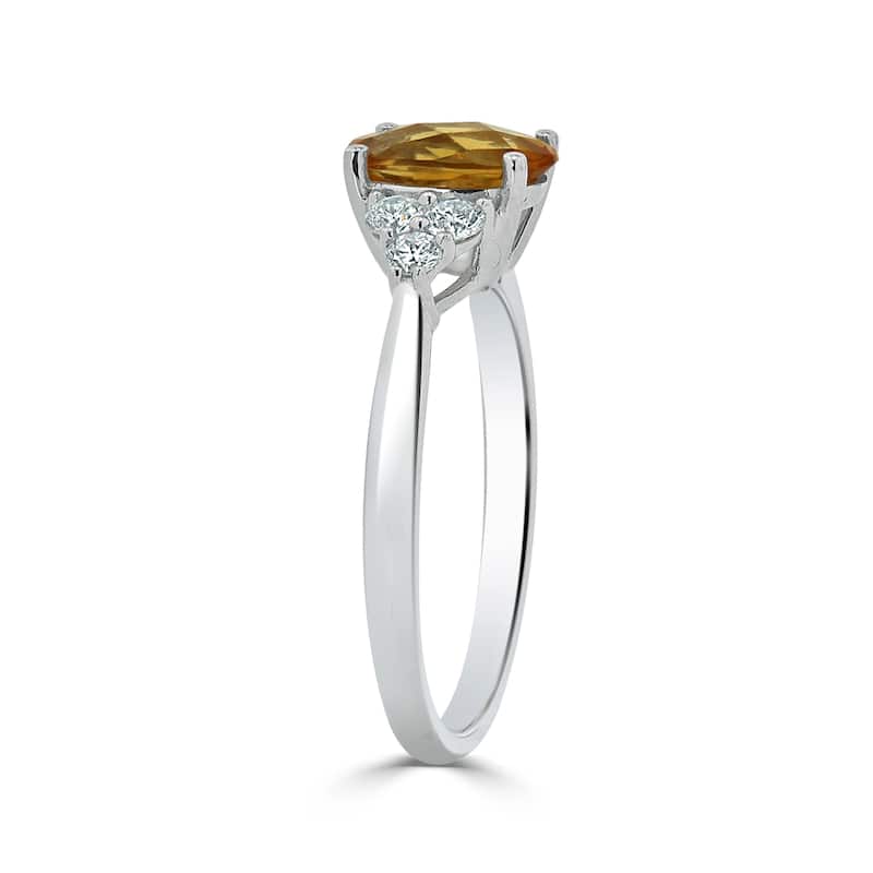 Auriya 1 1/10ct Oval Citrine and Diamond Engagement Ring 1/4ctw 14k Gold