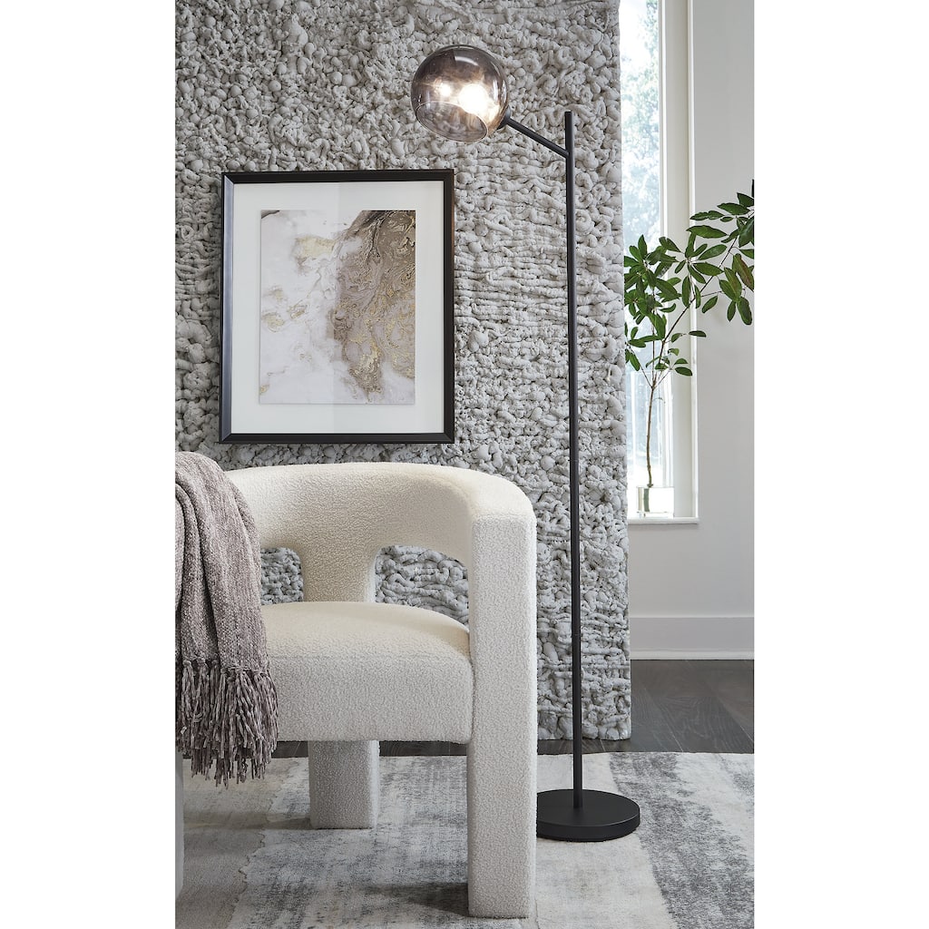 Signature Design by Ashley Abanson Black Floor Lamp - 10.13" W x 19" D x 62.88" H