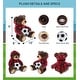 preview thumbnail 2 of 4, DolliBu Brown Bear with Soccer Ball Plush and Red Plaid Hoodie - 10 inches