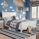 preview thumbnail 1 of 14, Furniture of America Devi Traditional Kids Full-size Wooden Sleigh Bed White