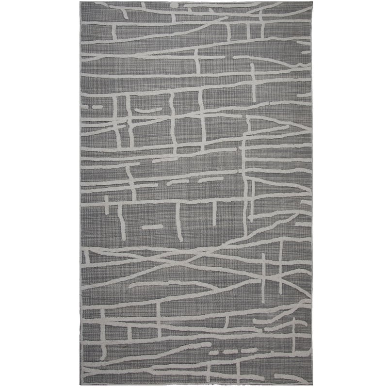 Alora Decor Weston Hand-tufted Abstract Wool Rug - Grey - 5' x 7'6"