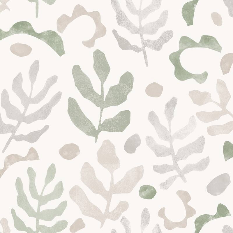 NuWallpaper Neutral Green Mira Peel & Stick Wallpaper - 216in x 20.5in x 0.025in - 216in x 20.5in x 0.025in - Green