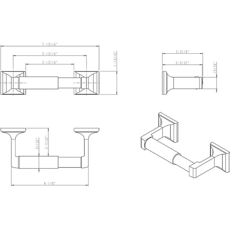 Elements Double Post Tissue Holder from the Bridgeport Collection