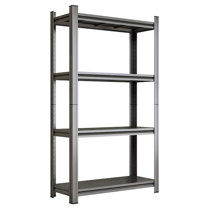 4-Tier Adjustable Metal Storage Shelf, For Garage, Shed, Supermarket, Living Room, Multi-Purpose Storage Shelf