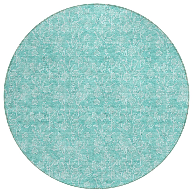 Machine Washable Indoor/ Outdoor Chantille Modern Floral Impressions Rug