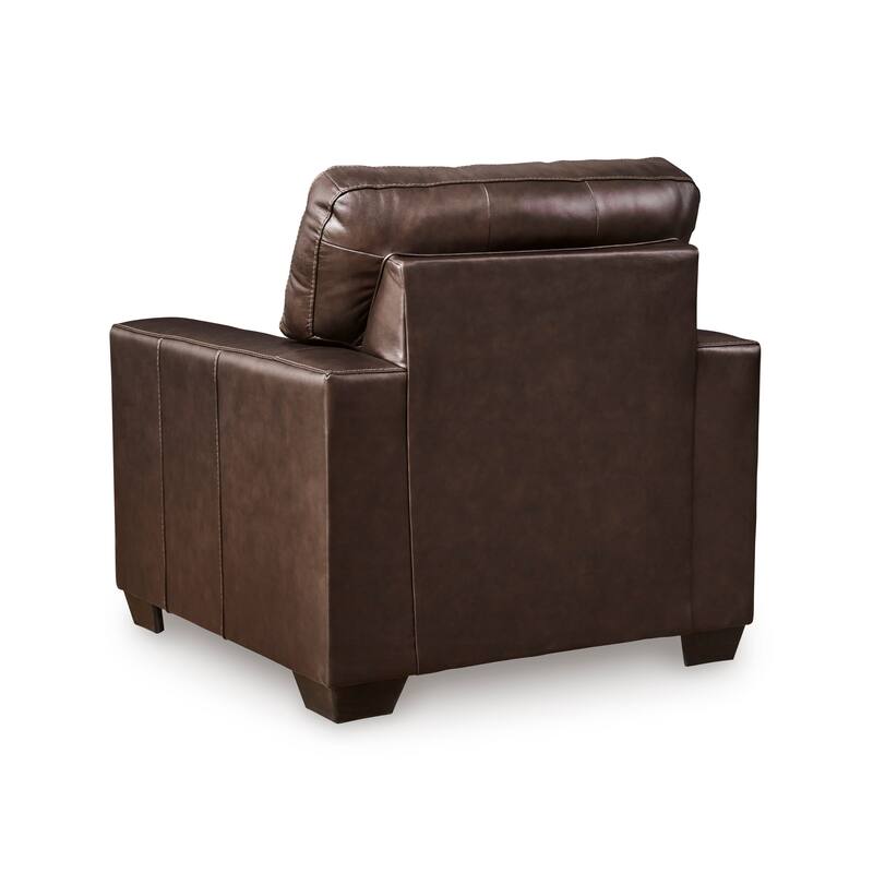 Roundhill Furniture Holmes Leather 2-Piece Living Room Set, Lounge Chair and Ottoman