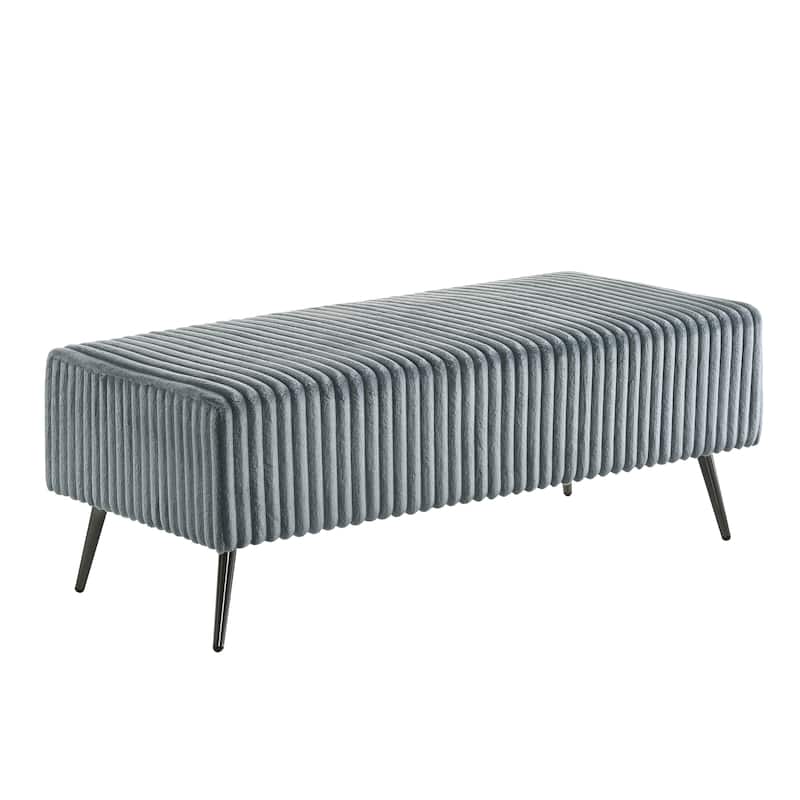 Corduroy Upholstery Bench - Blue