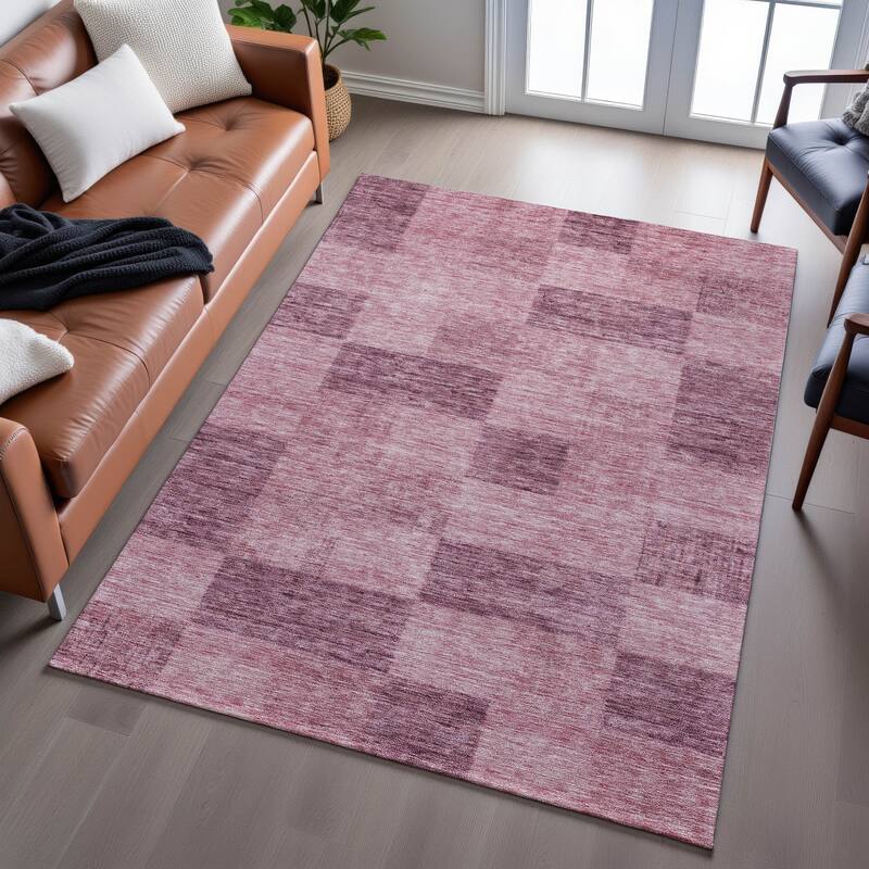 Premium Washable Super Soft Modern Checker Mayfield Rug