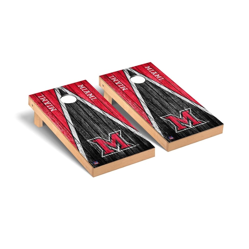Miami University RedHawks 2x4 Pro Cornhole Boards - V7 - Include Carrying Case