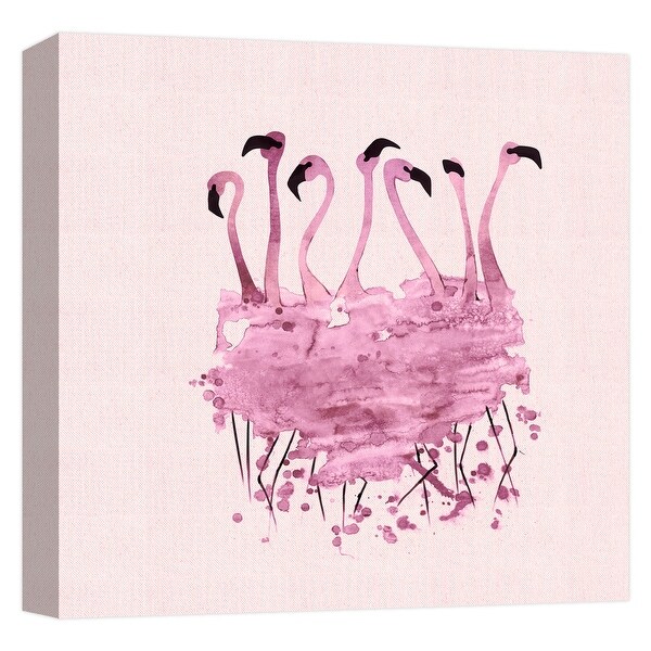 PTM Images 9-124707 PTM Canvas Collection 12" x 12" - "Dancing Flamingos II" Giclee Flamingos Art Print on Canvas