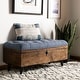 preview thumbnail 1 of 11, SAFAVIEH Liam Tufted Cocktail Ottoman - Navy