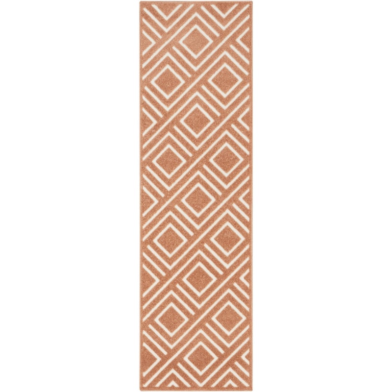 Nourison Casual Indoor only Geometric Area Rug - 2' x 6' - Copper - Runner