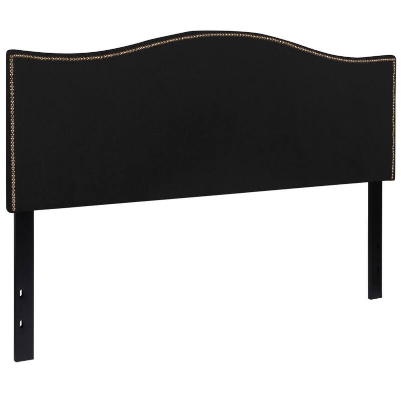 Arched Upholstered Headboard with Nailhead Trim