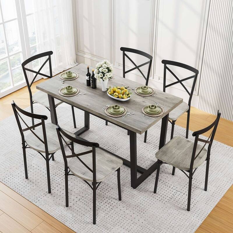 7 PCS Dining Set for 6 Kitchen, Breakfast Nook