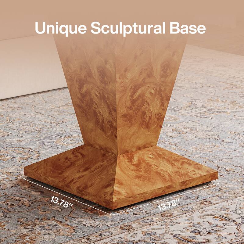 23.62-Inch Modern Side Table, Modern Pedestal Round End Table