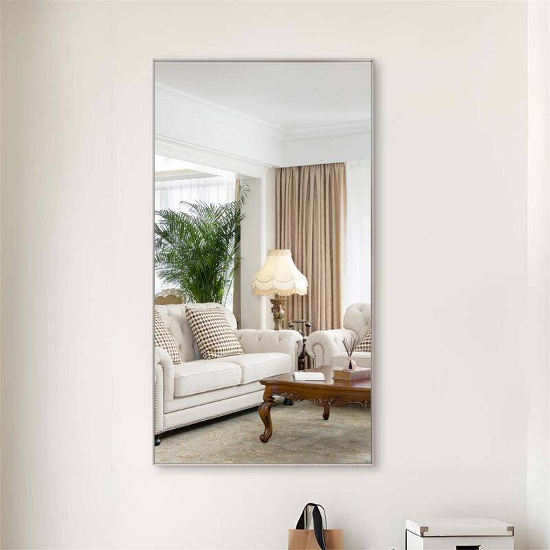 55" x 30" Oversized Rectangle Bathroom Wall Mirror with Aluminum Frame