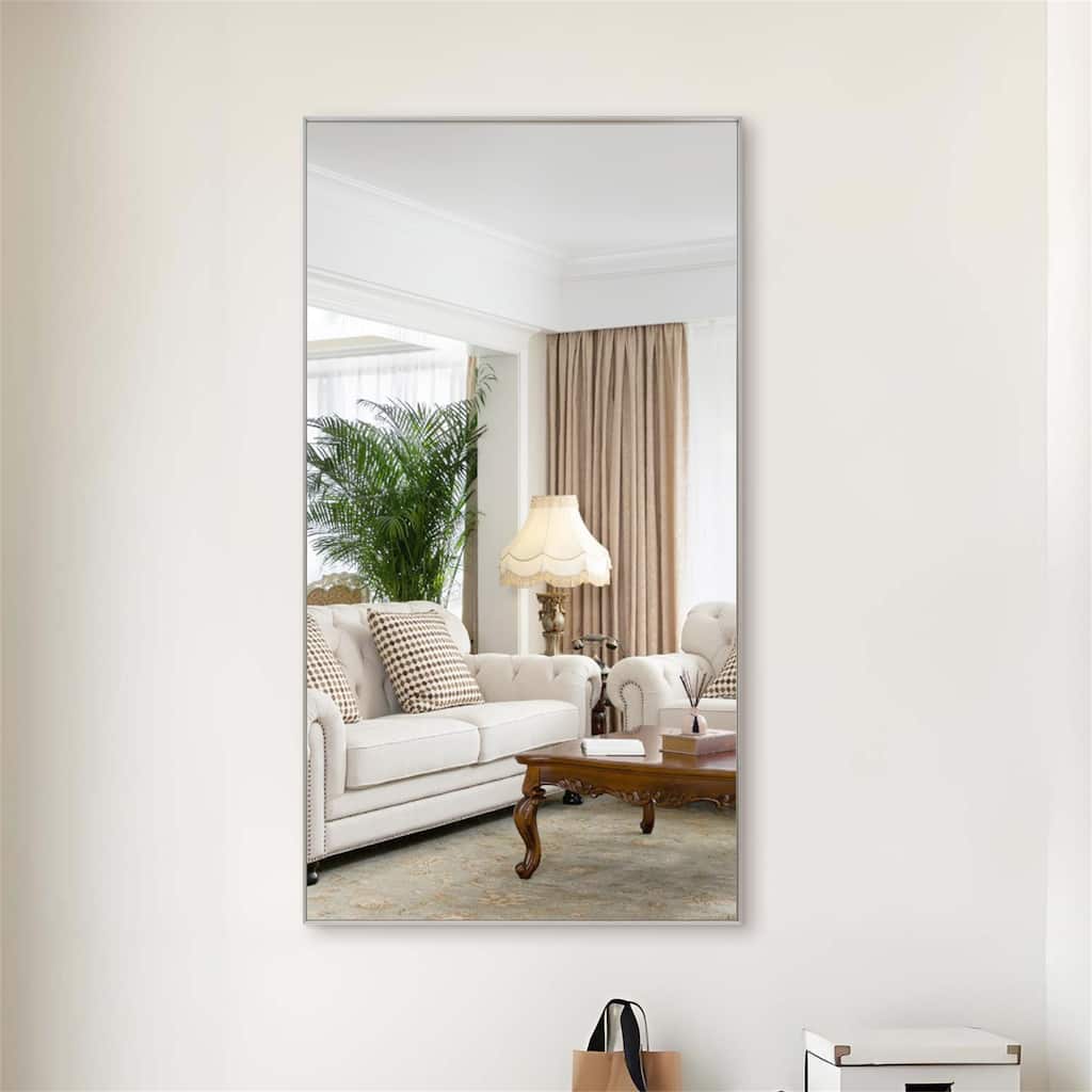 55" x 30" Oversized Rectangle Bathroom Wall Mirror with Aluminum Frame