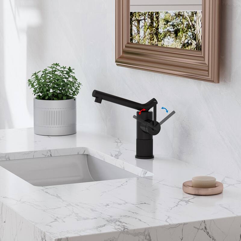 Modland Single Hole Bathroom Faucet, Swivel Spout NSF/CUPC Certified, 200K Leak-Proof & Salt Spray 10, Chrome / Gold / Black