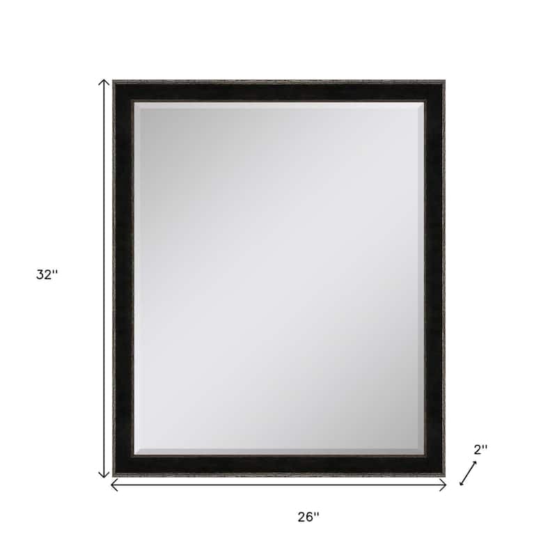 HomeRoots 32" Dark Brown Wood Accent Mirror - 26.00 in. x 32.00 in. x 2.00 in.