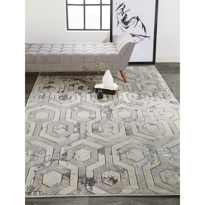 Grand Bazaar Orin Machine Made Distressed Modern Area Rug