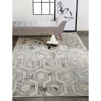 Grand Bazaar Orin Machine Made Distressed Modern Area Rug