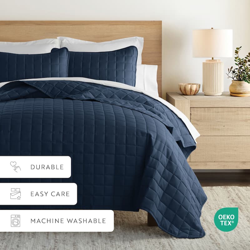 Becky Cameron Premium Ultra Soft Square Quilted Coverlet Set