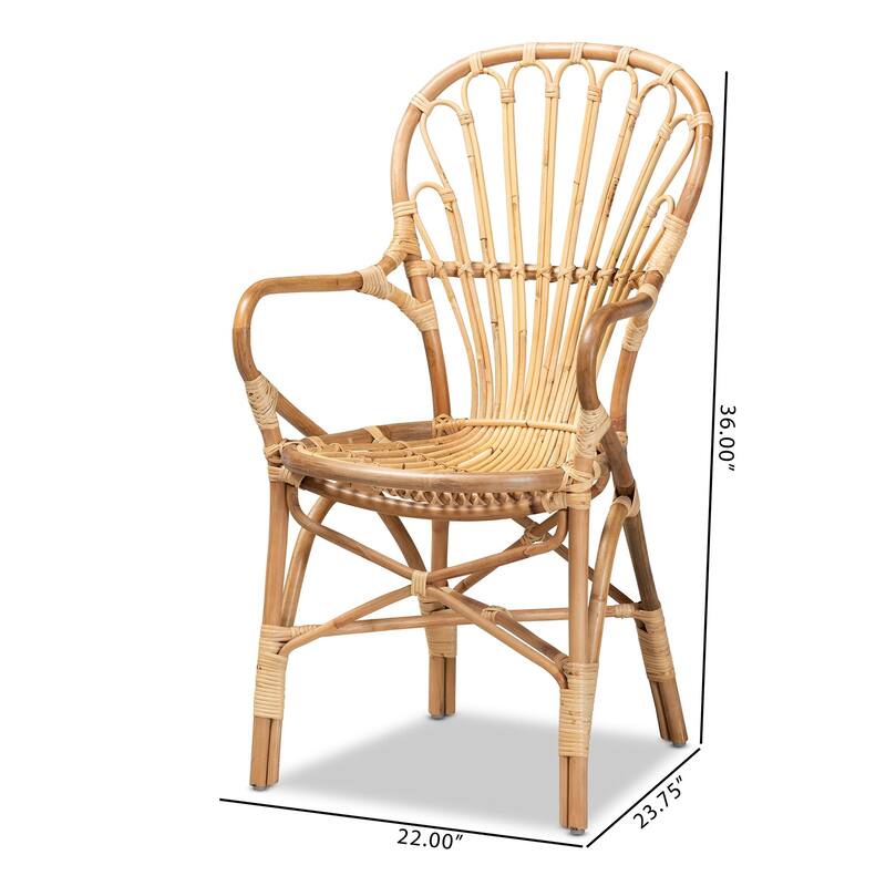 Sheraton Modern Natural Finished Rattan Dining Chair