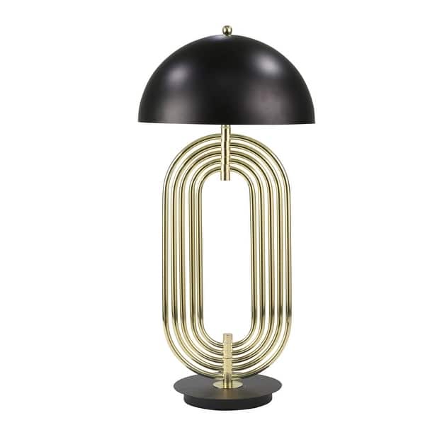 slide 2 of 2, Metal 28" Art Deco Table Lamp,Gold