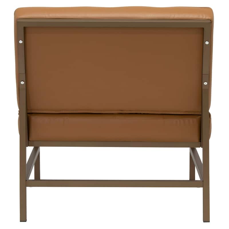 Studio Designs Home Ashlar Metal and Tufted Blended Leather Armless Accent Chair