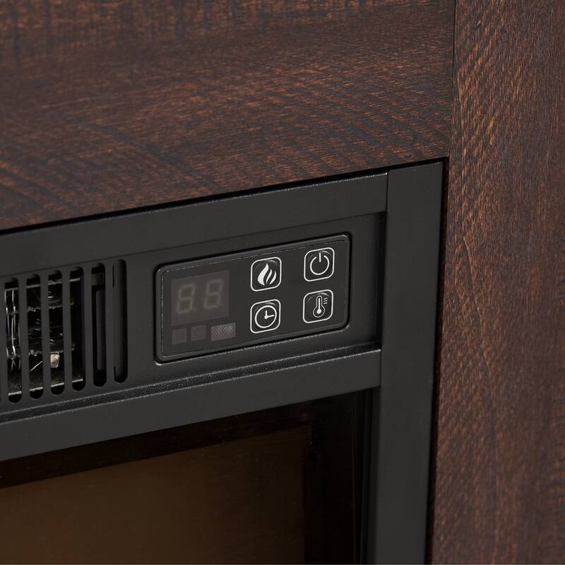 57.87" Electric Fireplace TV Stand with 2-in-1 Design with 7-Color LED Flames, USB Charging and App Control