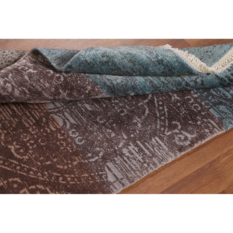 All-Over Abstract Oriental Runner Rug Handmade Wool Carpet - 2'9"x 7'8"