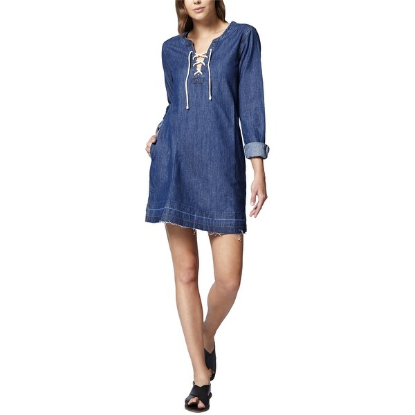 womens denim shift dress