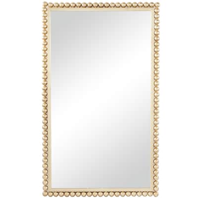 Metal Wall Mirror with Beaded Detailing - Gold or Black - CosmoLiving by Cosmopolitan
