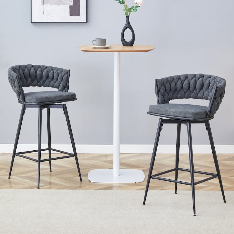 Swivel Bar Stools Side Chair Set of 2