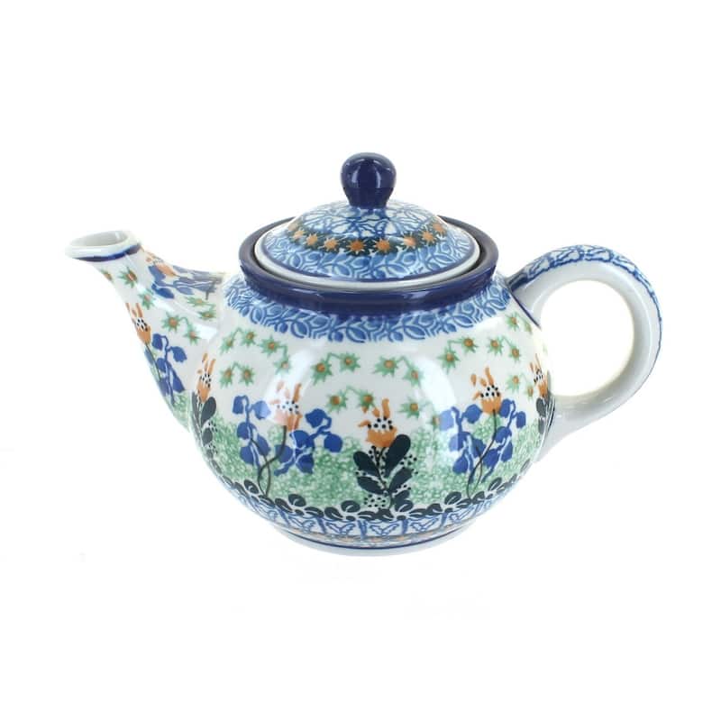 Blue Rose Polish Pottery 264 Ceramika Artystyczna Small Teapot - Lily of the Valley