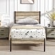 preview thumbnail 13 of 23, VECELO Twin Size Kids Bed Industrial Platform Bed Frame with Wood Headboard,Twin Size Bed Set of 2