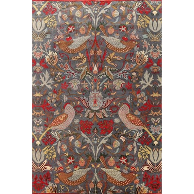 Hand Knotted Oriental 100% Wool Carpet Traditional All-Over Greys & Charcoal Ziegler Area Rug - 13' 11'' X 10' 1''