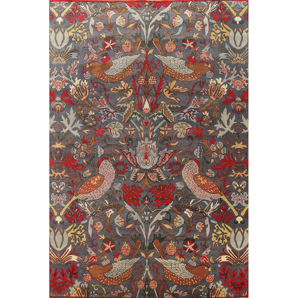 Hand Knotted Oriental 100% Wool Carpet Traditional All-Over Greys & Charcoal Ziegler Area Rug - 13' 11'' X 10' 1''