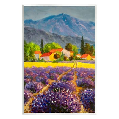 Stupell Lavender Field Landscape Wall Plaque Art Design by Valery Rybakow